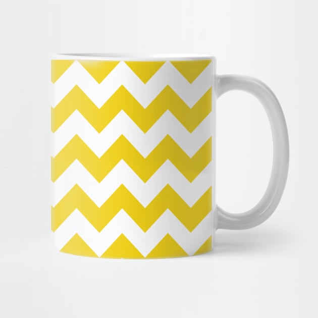 Yellow Zigzag, Yellow Chevron, Geometric Pattern by Jelena Dunčević